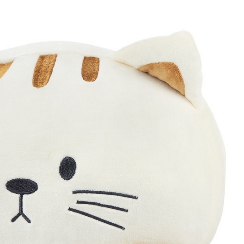 Morbidissimo cuscino gatto bianco con striature beige, una magnifica idea regalo tema gatto o per amiche gattare!