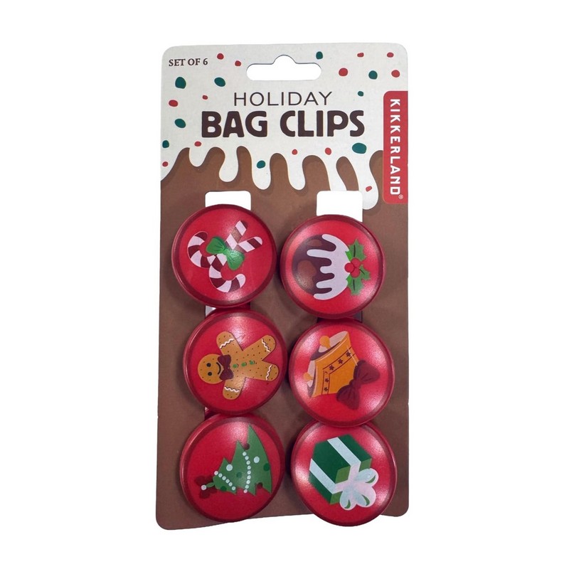 Set 6 mollette chiudipacco rosse di Natale, una perfetta idea regalo di Natale utile