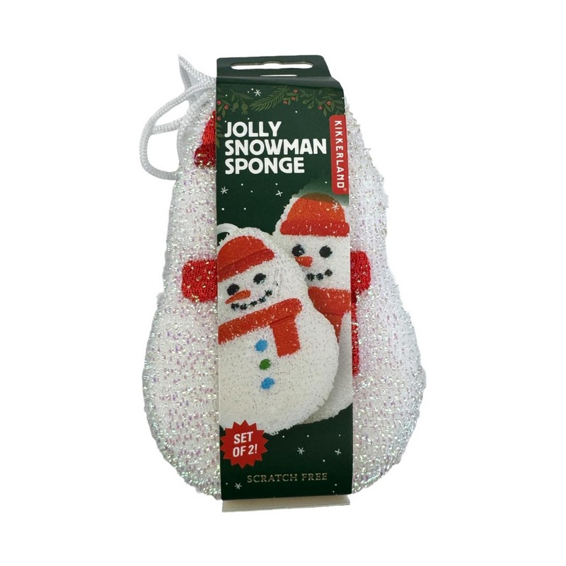 Set 2 spugne natalizie per piatti a forma di pupazzo di neve, una perfetta idea regalo di Natale originale