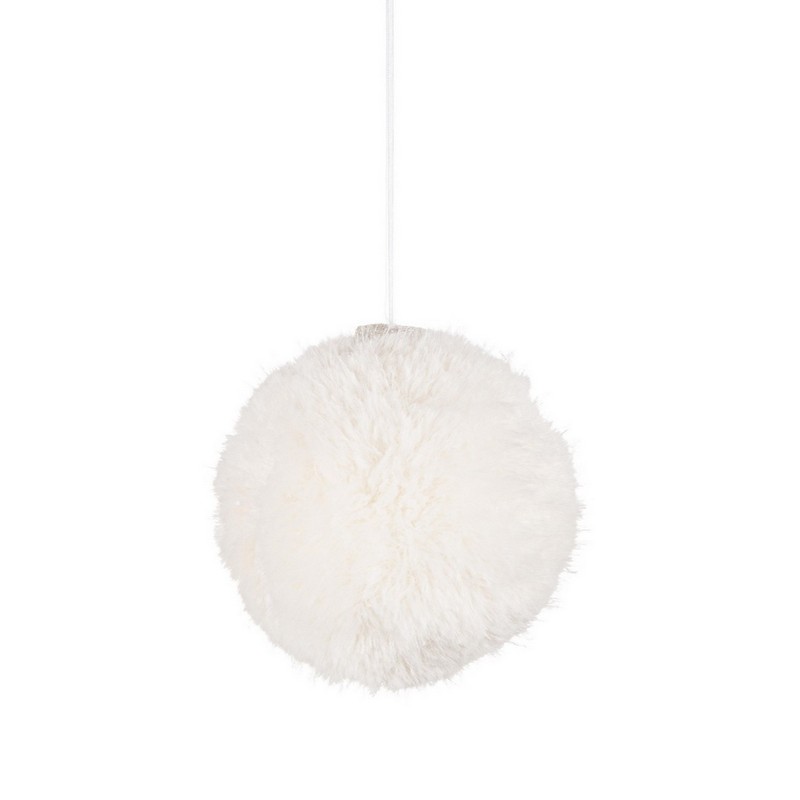 Pallina di Natale in pelo bianco, ideale per arricchire i tuoi addobbi per albero di Natale o come idea regalo Natale