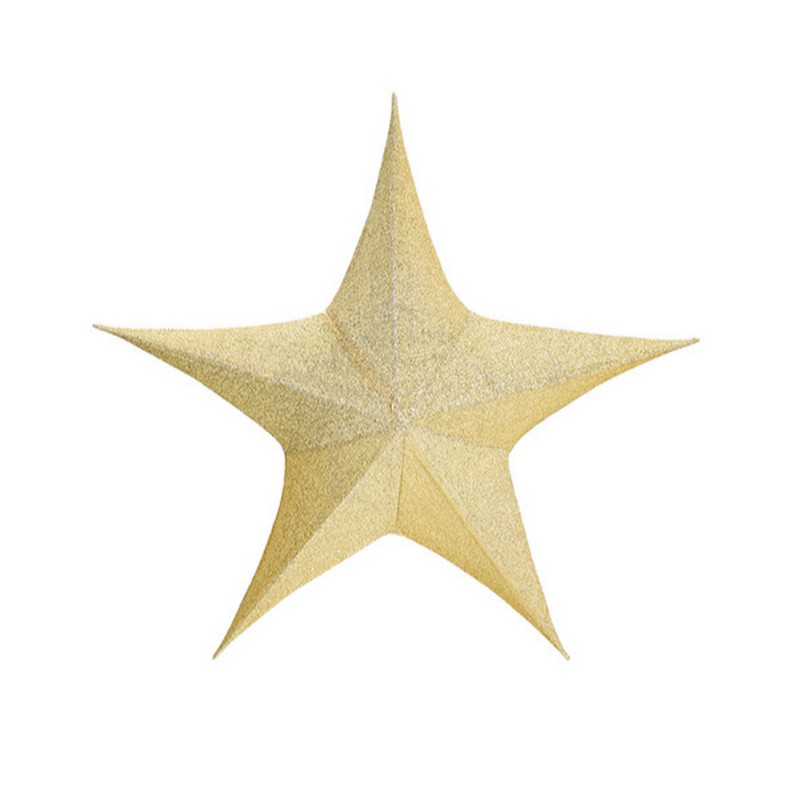 Stella di Natale in tessuto glitter oro gonfiabile con pompa o compressore, ideale per arricchire i tuoi addobbi per albero di Natale o come idea regalo Natale