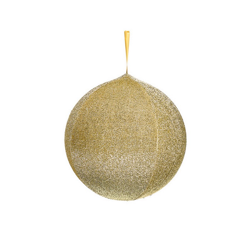 Pallina di Natale in tessuto glitter oro gonfiabile con pompa o compressore, ideale per arricchire i tuoi addobbi per albero di Natale o come idea regalo Natale