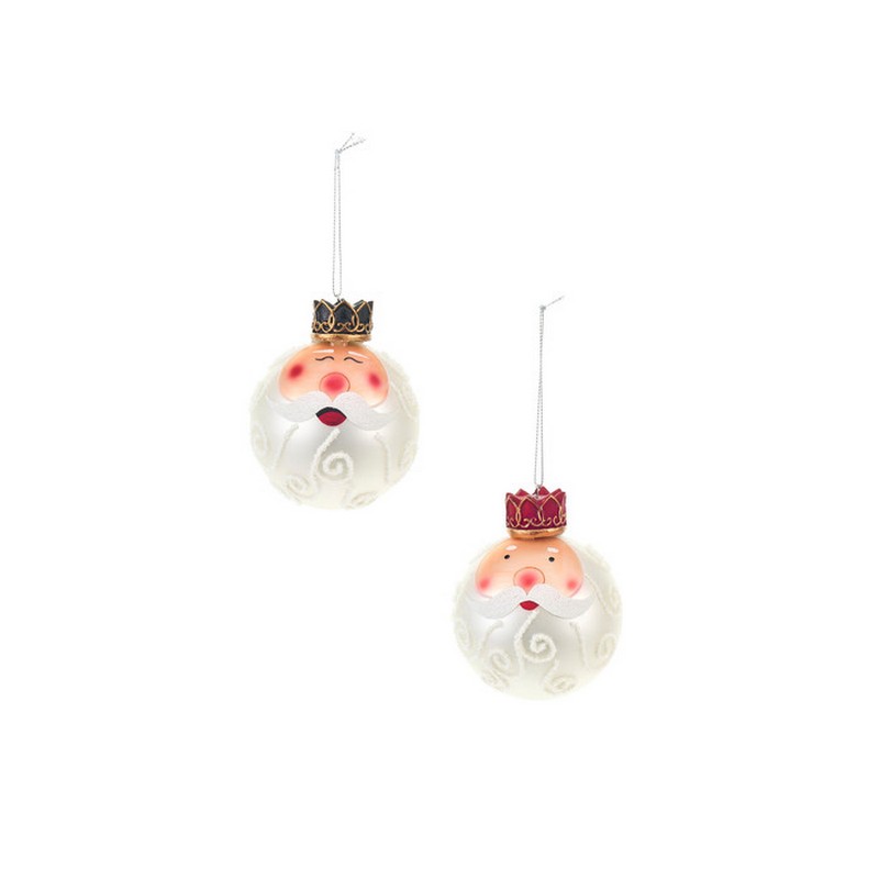 Pallina di Natale con Babbo Natale in 2 varianti assortite, ideale per arricchire i tuoi addobbi per albero di Natale o come idea regalo Natale