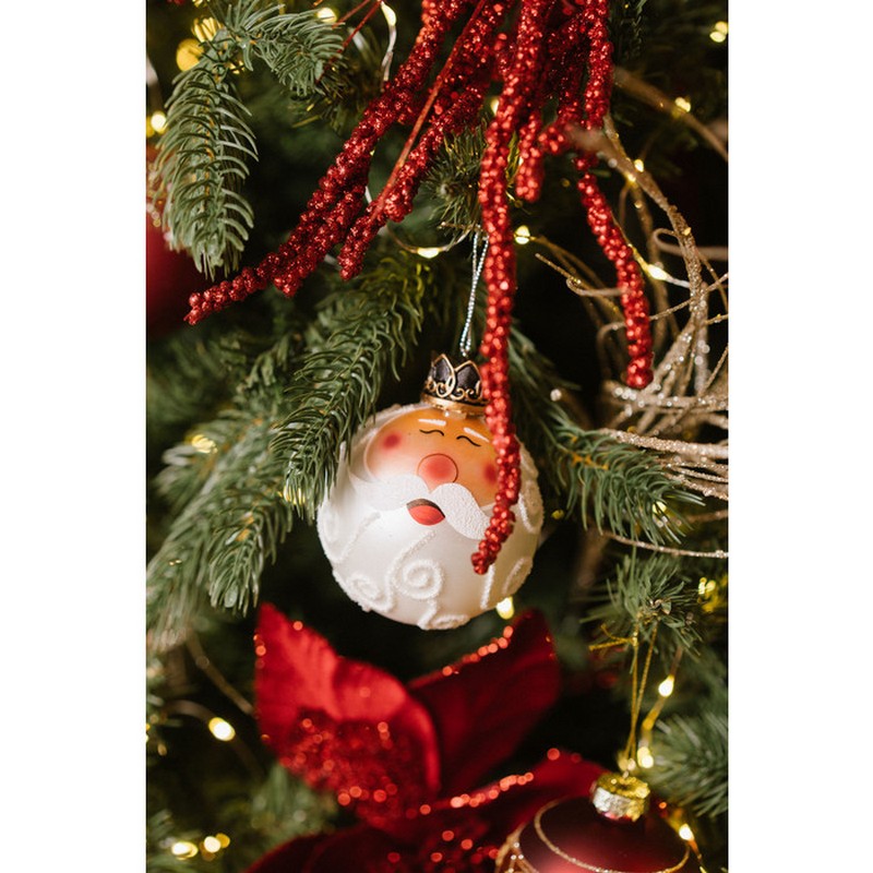 Pallina di Natale con Babbo Natale in 2 varianti assortite, ideale per arricchire i tuoi addobbi per albero di Natale o come idea regalo Natale