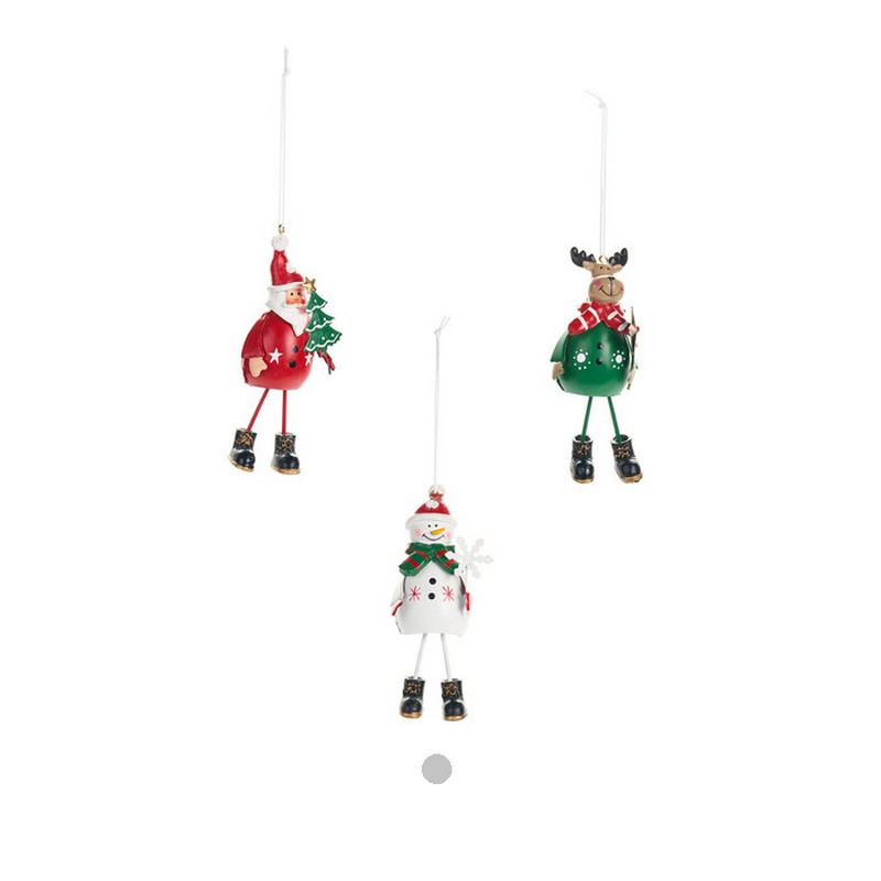 Pupazzo di neve in metallo da appendere, ideale per arricchire i tuoi addobbi per albero di Natale o come idea regalo Natale