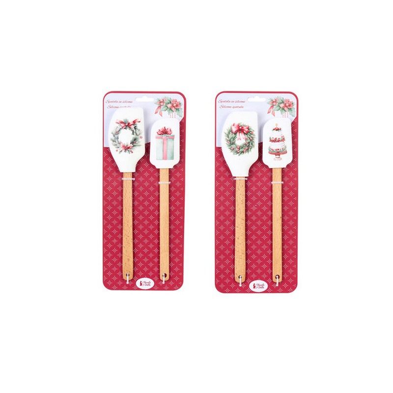 Set 2 spatole da cucina natalizie assortite, una perfetta idea regalo di Natale originale