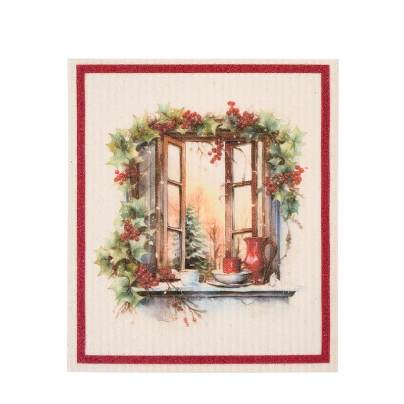 Set 6 spugne in cellulosa 100% compostabili con 6 decori natalizi diversi, per un regalo di Natale originale e utile