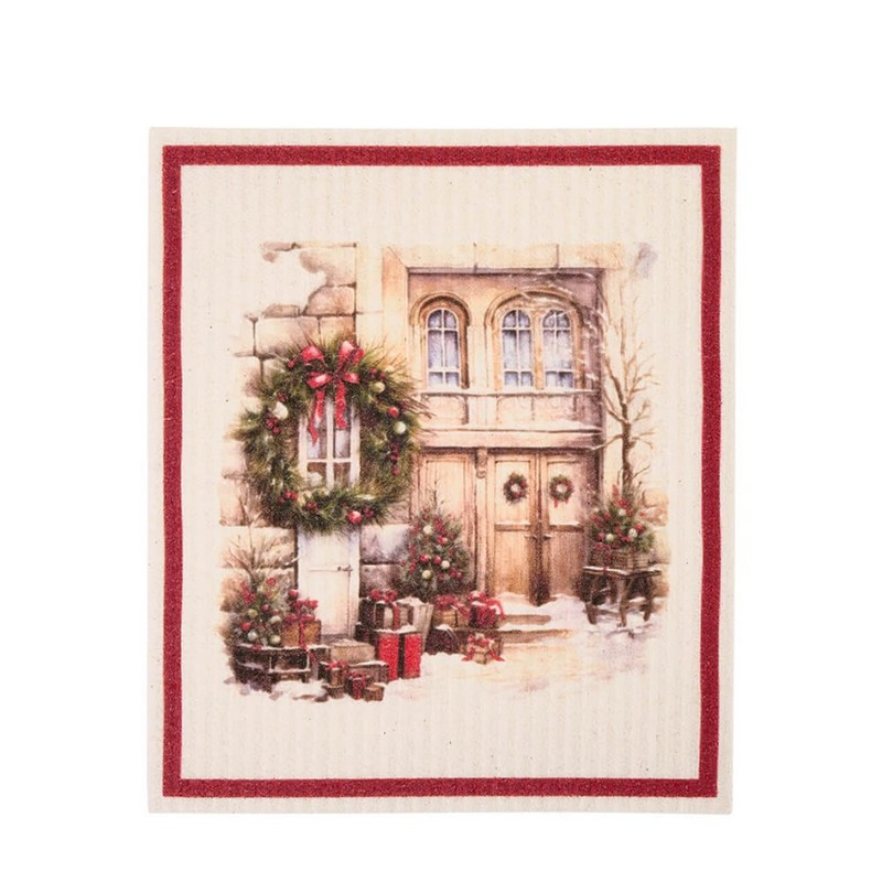 Set 6 spugne in cellulosa 100% compostabili con 6 decori natalizi diversi, per un regalo di Natale originale e utile