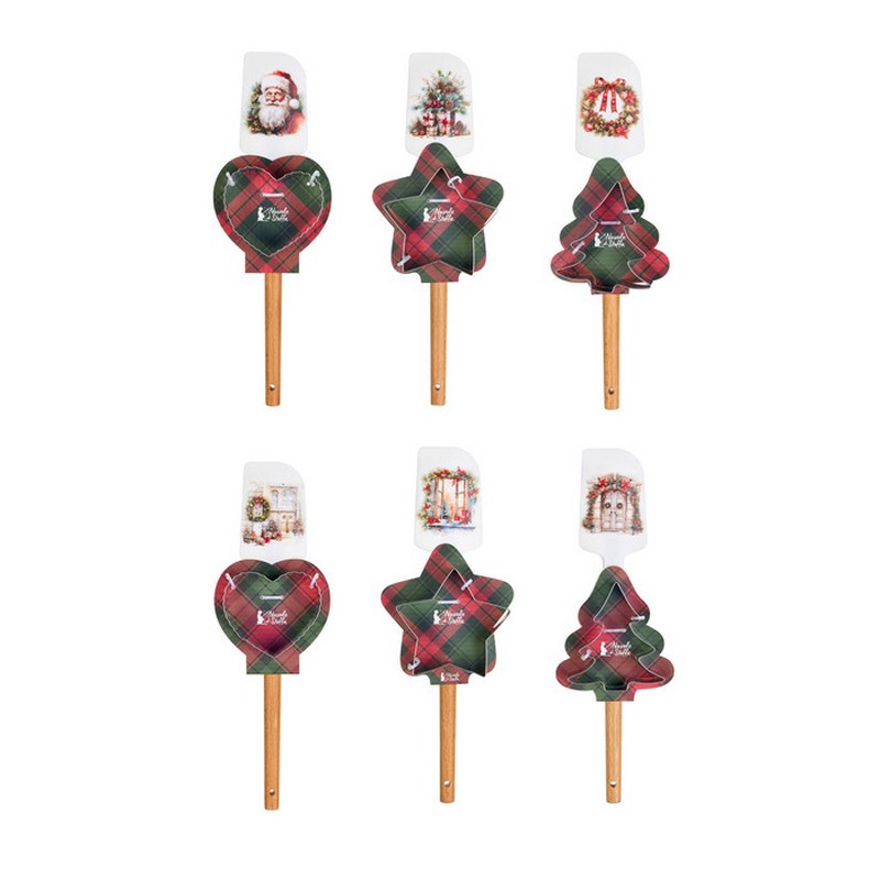 Spatola con stampino per biscotti a tema Natale in 6 varianti assortite, un'idea regalo di Natale originale e utile