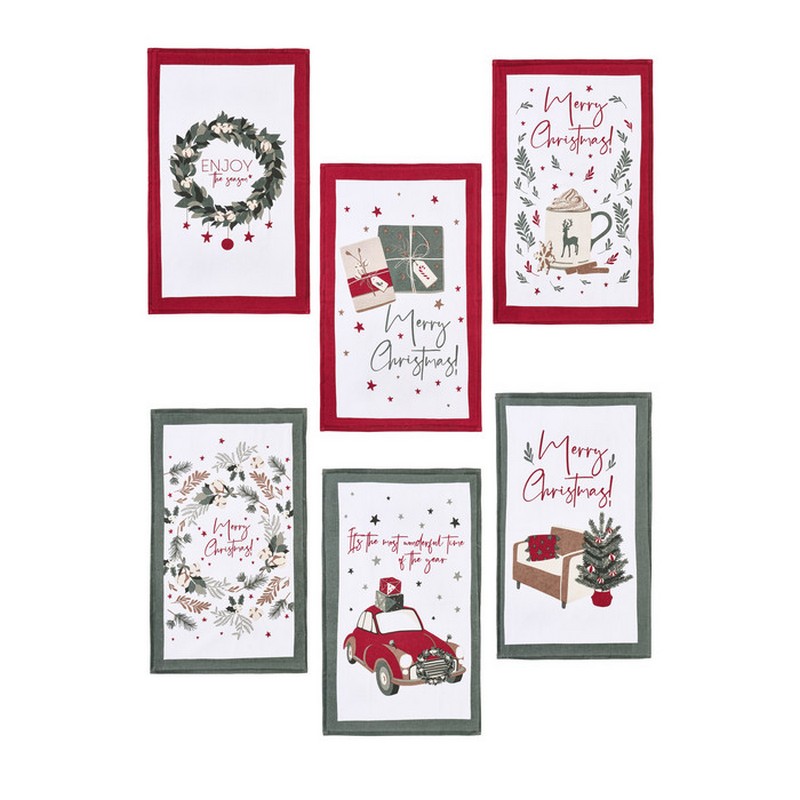 Strofinaccio decorato a tema Natale in 6 varianti assortite, per un regalo di Natale originale e utile