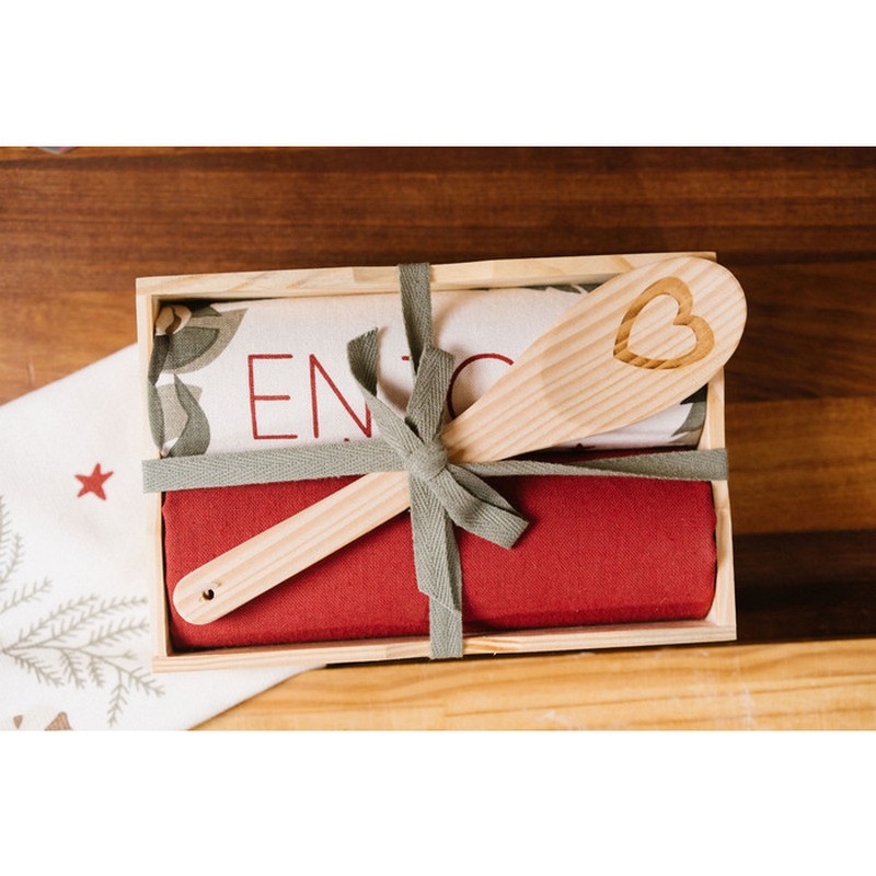 Set 2 strofinacci a tema Natale con mestolo in 6 varianti assortite, per un regalo di Natale originale e utile