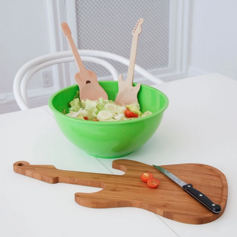 Tagliere a forma di chitarra in legno di bambù, un'ottima idea regalo per appassionati di musica o musicisti