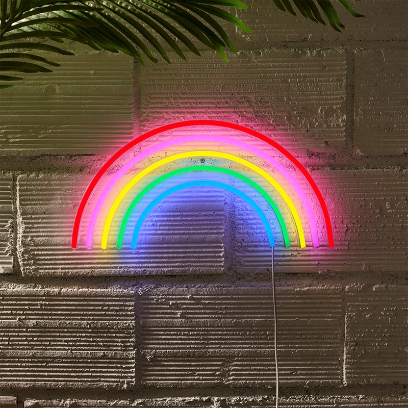 Lampada da parete arcobaleno neon a LED, una coloratissima idea regalo uomo o donna