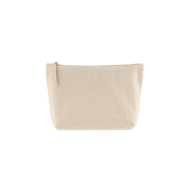 Trousse in cotone naturale color panna con chiusura zip