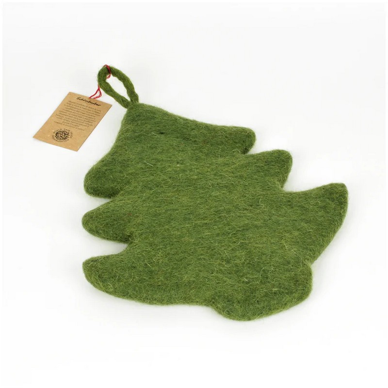 Sottopentola in lana a forma di albero verde, un'originale idea regalo Natale o per la cucina