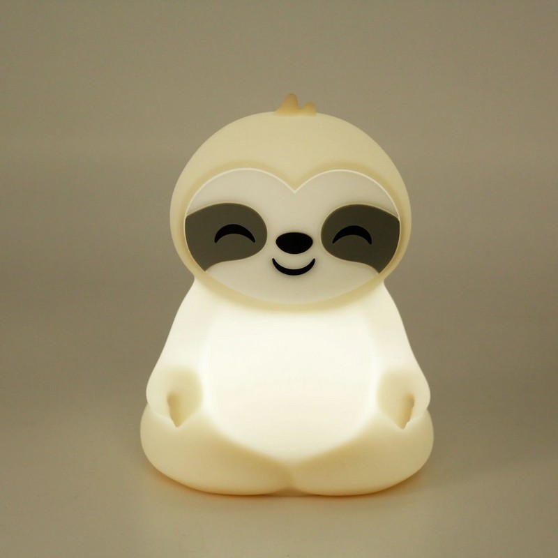Luce notturna morbida in silicone a forma di bradipo con controllo touch, luce calda e multicolor, funzione timer e batteria interna ricaricabile (cavo incluso), un'utile e originale idea regalo per la casa o per Natale