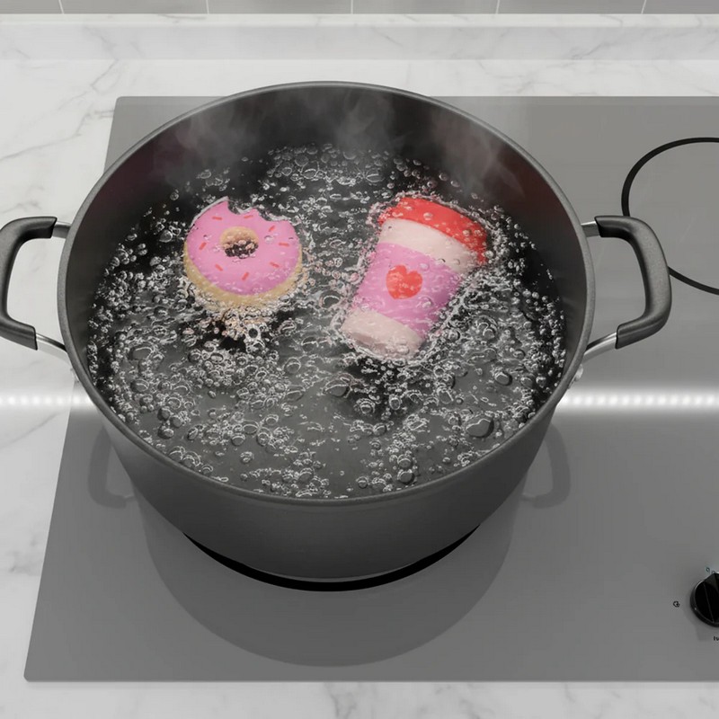 Set 2 scaldamani riutilizzabili a forma di tazza del caffè e ciambella, ideale come regalo di Natale