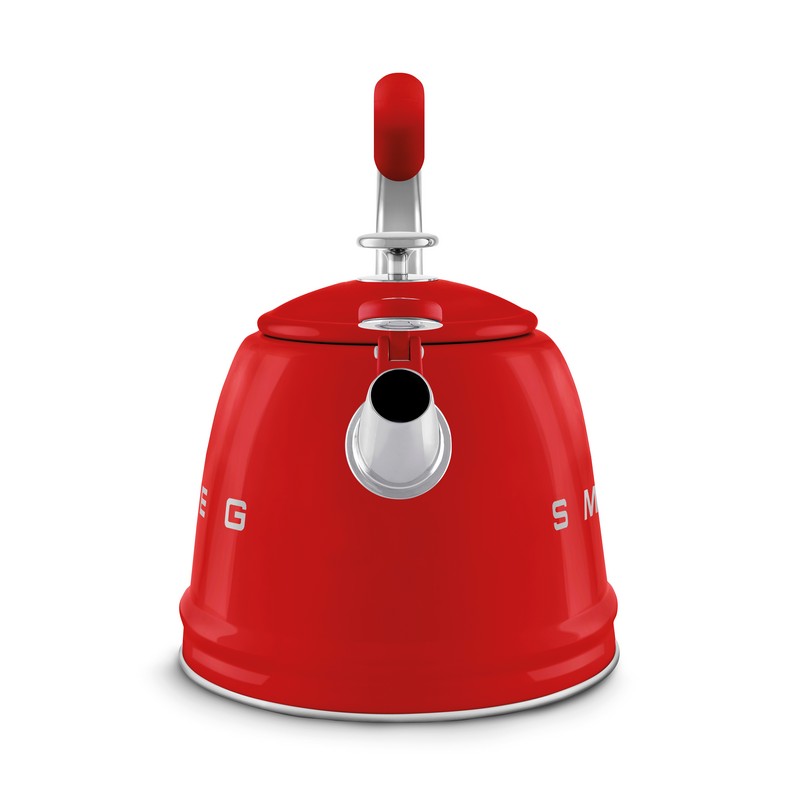 Bollitore a fischio rosso Smeg adatto a tutti i tipi di piani cottura, inclusa l’induzione, per un'idea regalo di Natale di pregio
