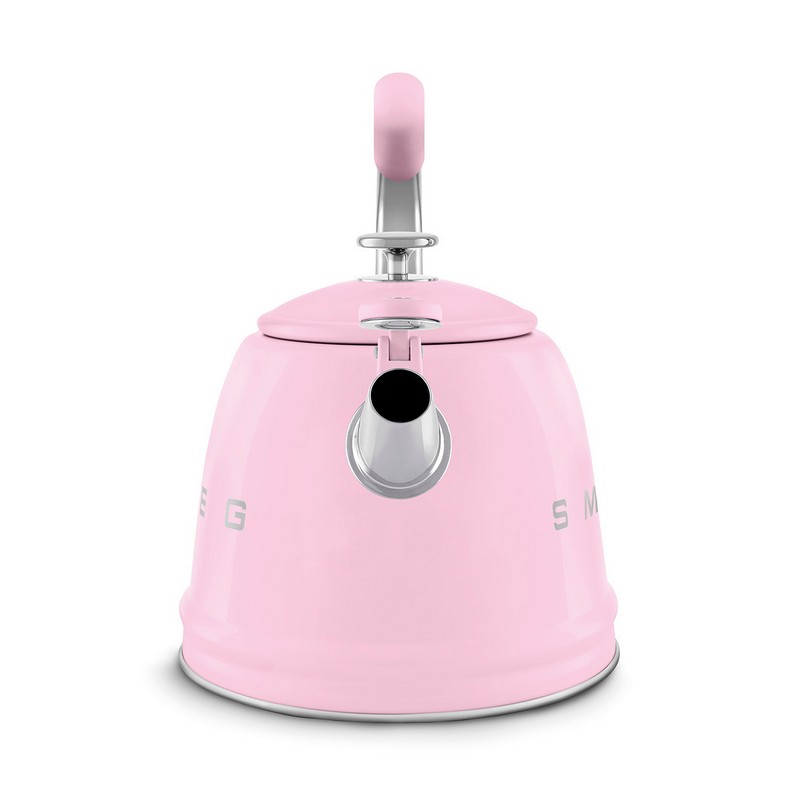 Bollitore a fischio rosa Smeg adatto a tutti i tipi di piani cottura, inclusa l’induzione, per un'idea regalo di Natale di pregio
