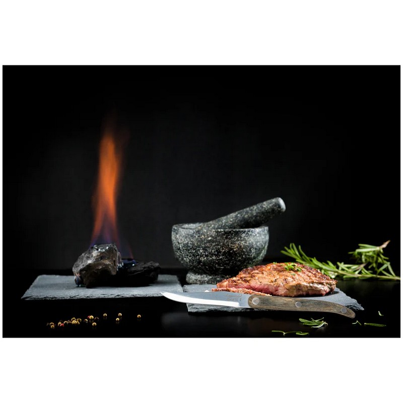 Set 6 coltelli da bistecca premium con manici in legno di pakka presentati in elegante cofanetto di legno, una fantastica idea regalo uomo