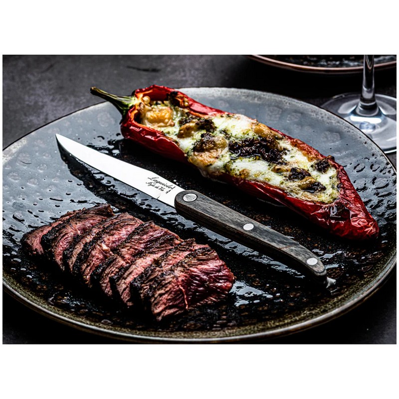 Set 6 coltelli da bistecca premium con manici in legno di pakka presentati in elegante cofanetto di legno, una fantastica idea regalo uomo