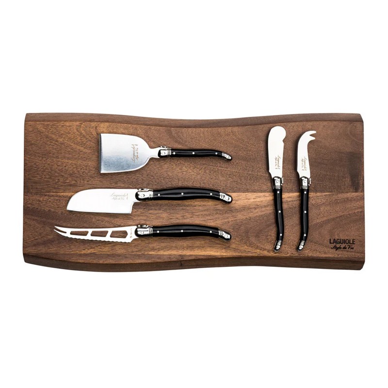 Tagliere in acacia con 5 coltelli da formaggio premium, una fantastica idea regalo uomo