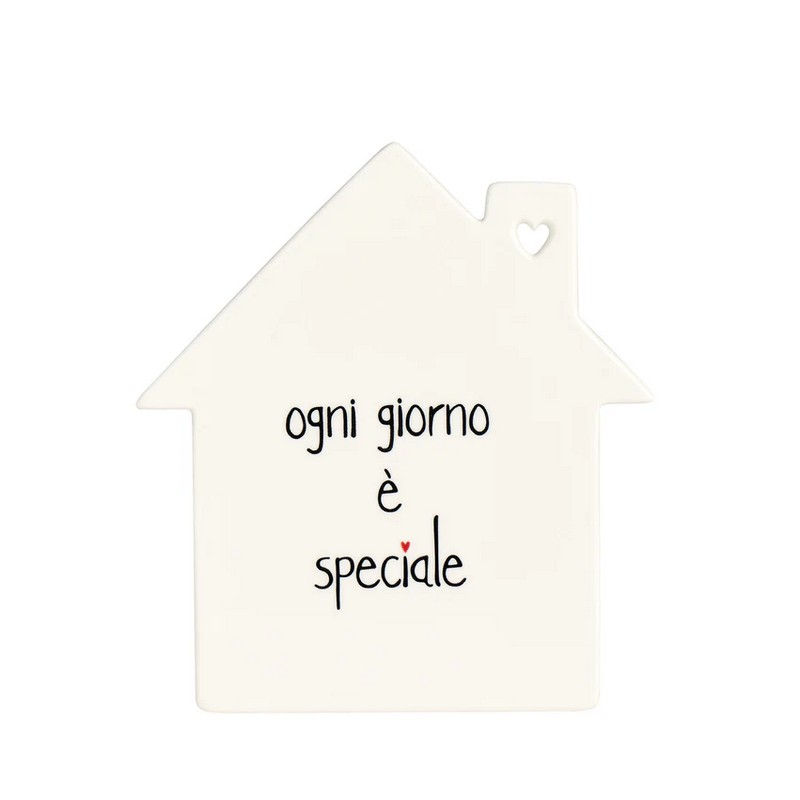 Sottopentola in ceramica a forma di casetta con scritta “Ogni giorno è speciale” e retro antiscivolo, una bellissima idea regalo per ogni occasione