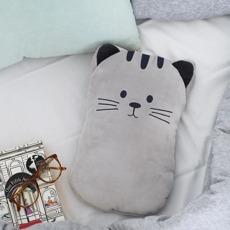 Boule acqua calda a forma di gatto grigio, un'utilissima idea regalo per Natale