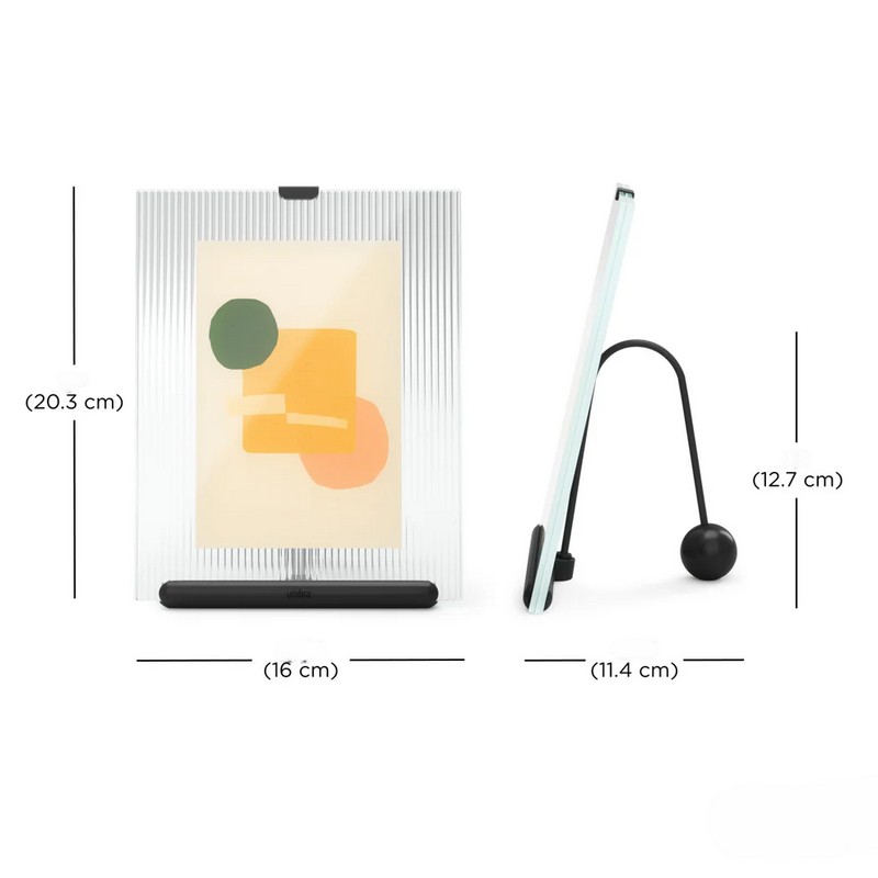 Portafoto utilizzabile sia in verticale che in orizzontale in vetro a righe per foto 10 x 15 cm, perfetto come idea regalo per la casa