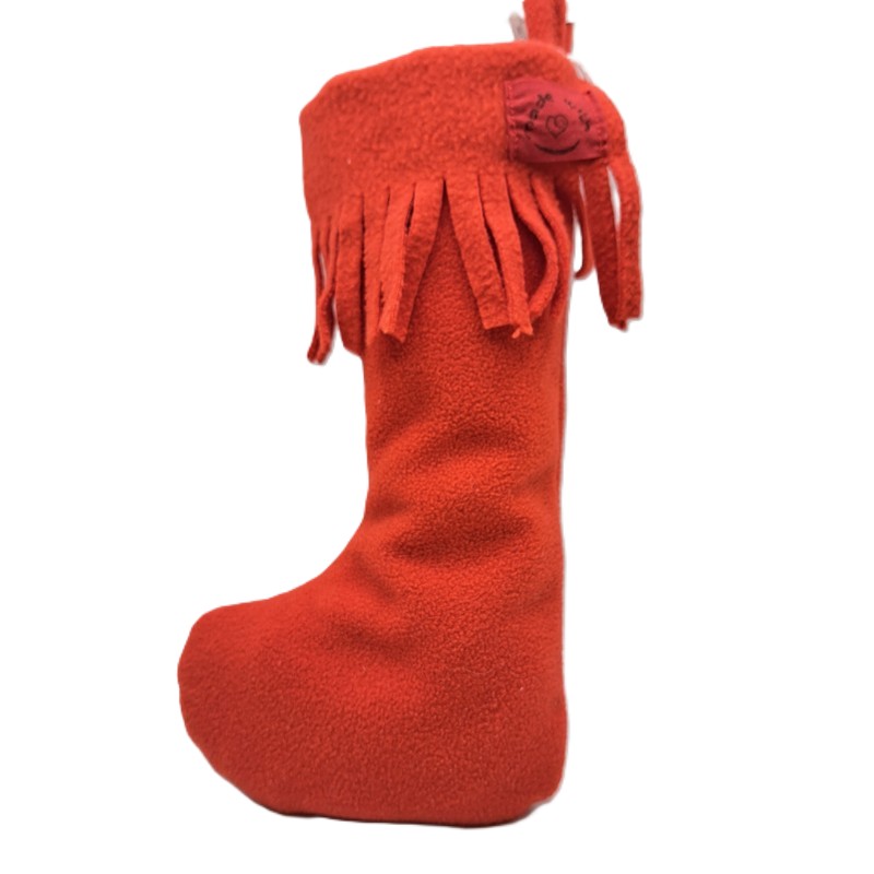 Calza della Befana piccola rossa con occhiello per essere appesa