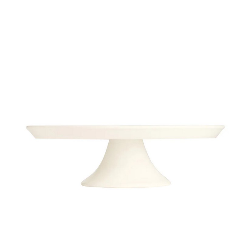 Alzata per dolci e torte in ceramica bianca decorata con scritta “Fatta in casa”, con cuore rosso e bordo rialzato, ideale come regalo per appassionati di dolci