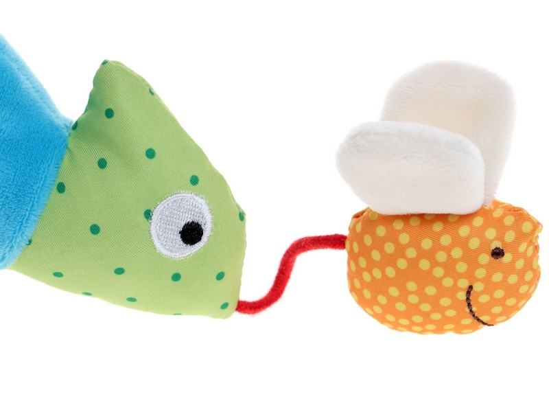 Gioco camaleonte peluche per neonati con inserti da masticare e sonagli, con possibilità di essere appeso, perfetto come idea regalo per nuovi nati