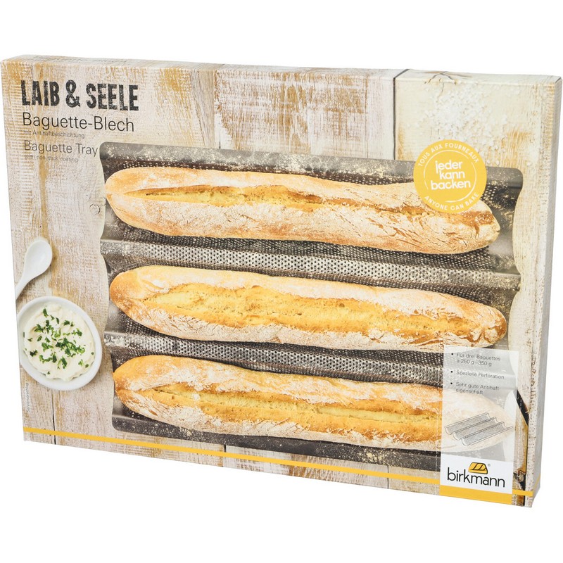 Teglia antiaderente forata per baguette, con ricettario incluso, perfetta idea regalo per appassionati di cucina