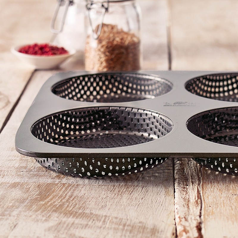 Teglia antiaderente forata per panini di hamburger, con ricettario incluso, perfetta idea regalo per appassionati di cucina