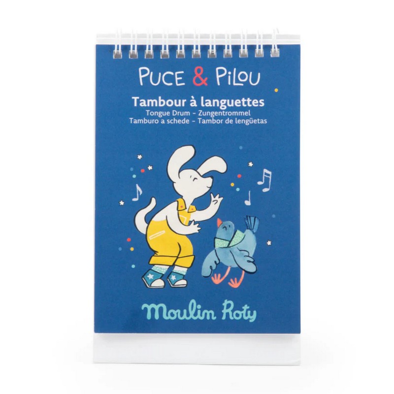 Tamburo a lingue in metallo (steel tongue drums) di colore blu grande, include bacchette, libretto con canzoni e borsa per il trasporto - una fantastica idea regalo per bambini!