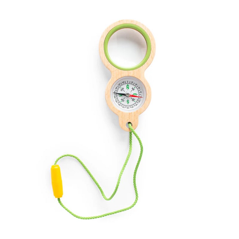 Lente di ingrandimento con bussola in legno