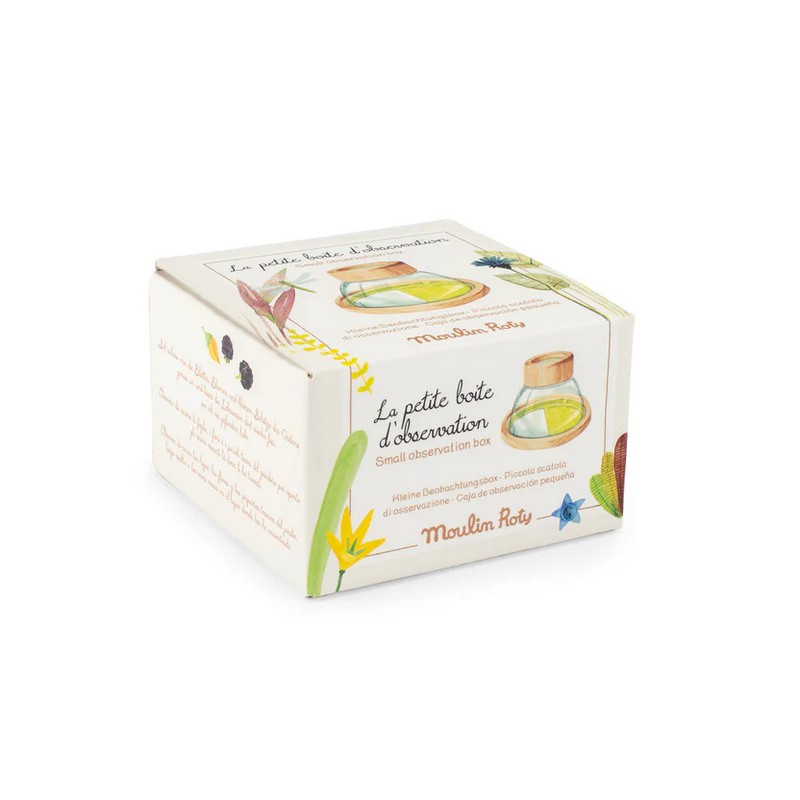 Lente di ingrandimento 6x con contenitore in legno per l'osservazione di campioni simil microscopio, perfetta come idea regalo per bambini che amano stare all'aria aperta