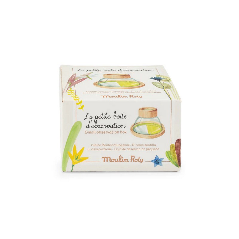 Lente di ingrandimento 6x con contenitore in legno per l'osservazione di campioni simil microscopio, perfetta come idea regalo per bambini che amano stare all'aria aperta