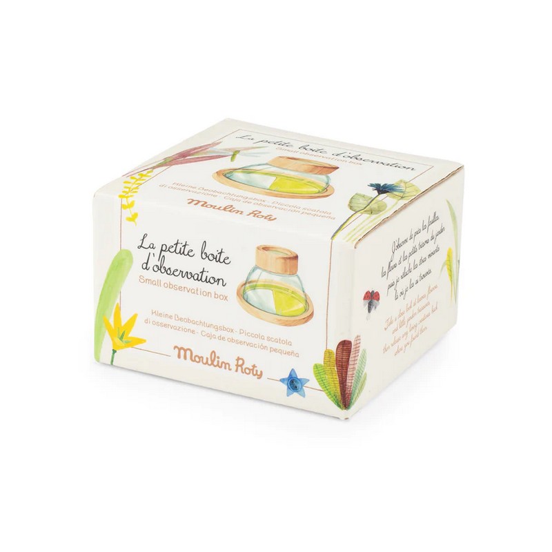 Lente di ingrandimento 6x con contenitore in legno per l'osservazione di campioni simil microscopio, perfetta come idea regalo per bambini che amano stare all'aria aperta