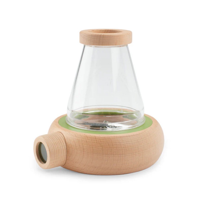 Lente di ingrandimento 6x con contenitore in legno per l'osservazione di campioni simil microscopio, perfetta come idea regalo per bambini curiosi