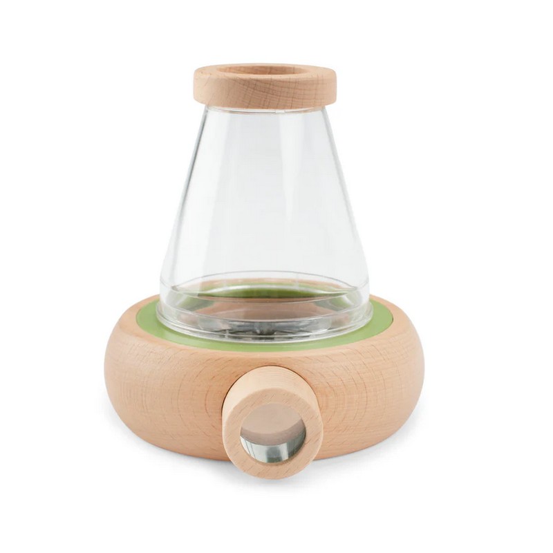 Lente di ingrandimento 6x con contenitore in legno per l'osservazione di campioni simil microscopio, perfetta come idea regalo per bambini curiosi