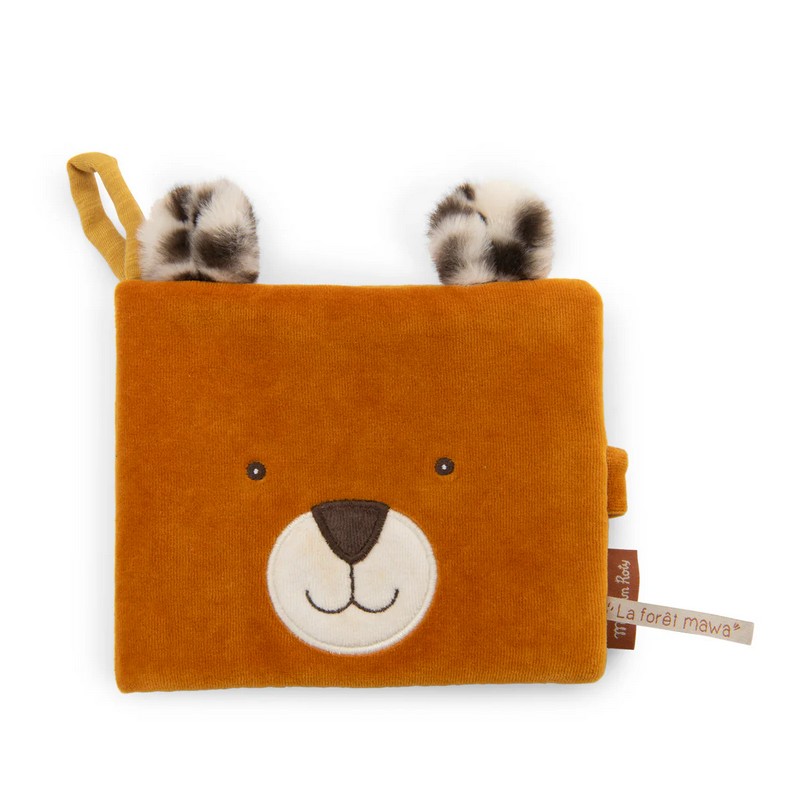 Album foto morbido per bambini e neonati con copertina a forma di muso di leopardo