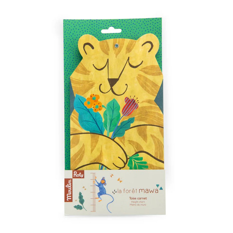 Metro da parete richiudibile decorato con animali, con inclusi adesivi per segnare di volta in volta la propria altezza, una fantastica idea regalo per bambini