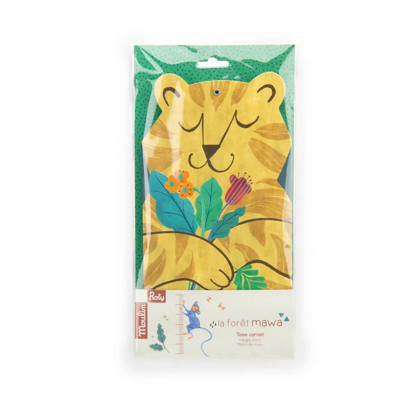 Metro da parete richiudibile decorato con animali, con inclusi adesivi per segnare di volta in volta la propria altezza, una fantastica idea regalo per bambini