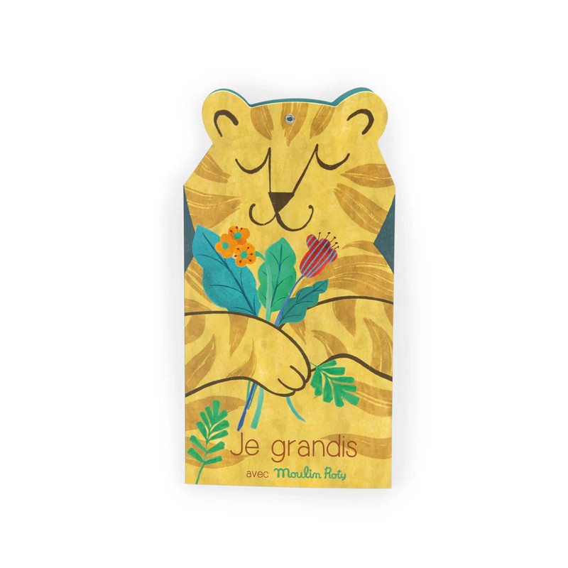 Metro da parete richiudibile decorato con animali, con inclusi adesivi per segnare di volta in volta la propria altezza, una fantastica idea regalo per bambini