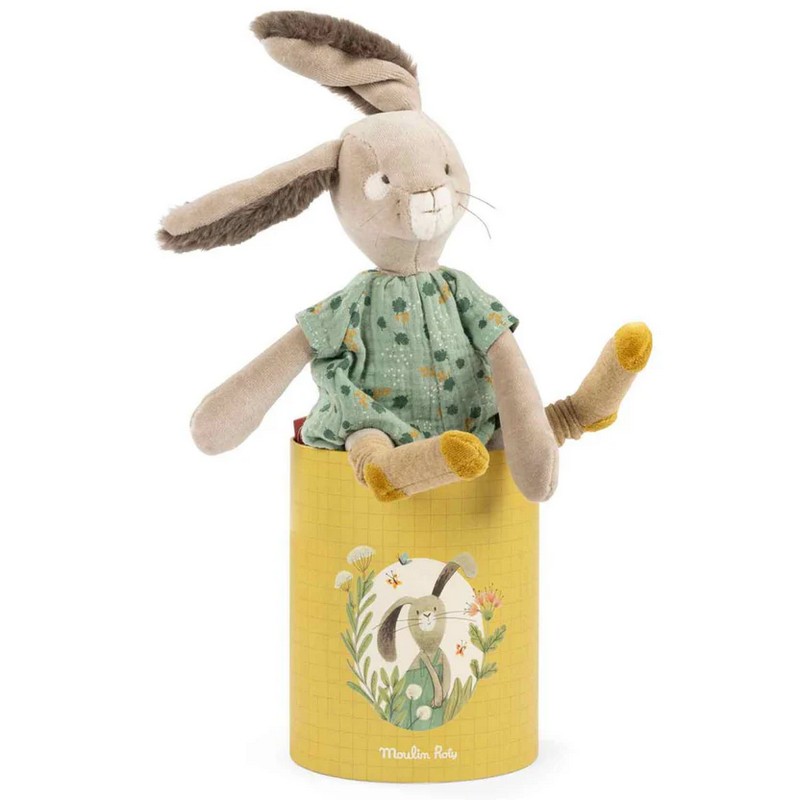 Peluche con vestito in scatola regalo decorata, perfetto come idea regalo per neonati