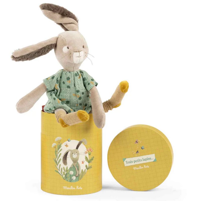 Peluche con vestito in scatola regalo decorata, perfetto come idea regalo per neonati