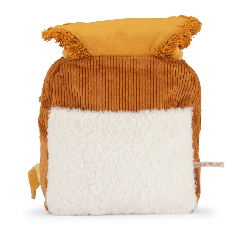 Zaino morbido per bambini a forma di muso di leone in velluto