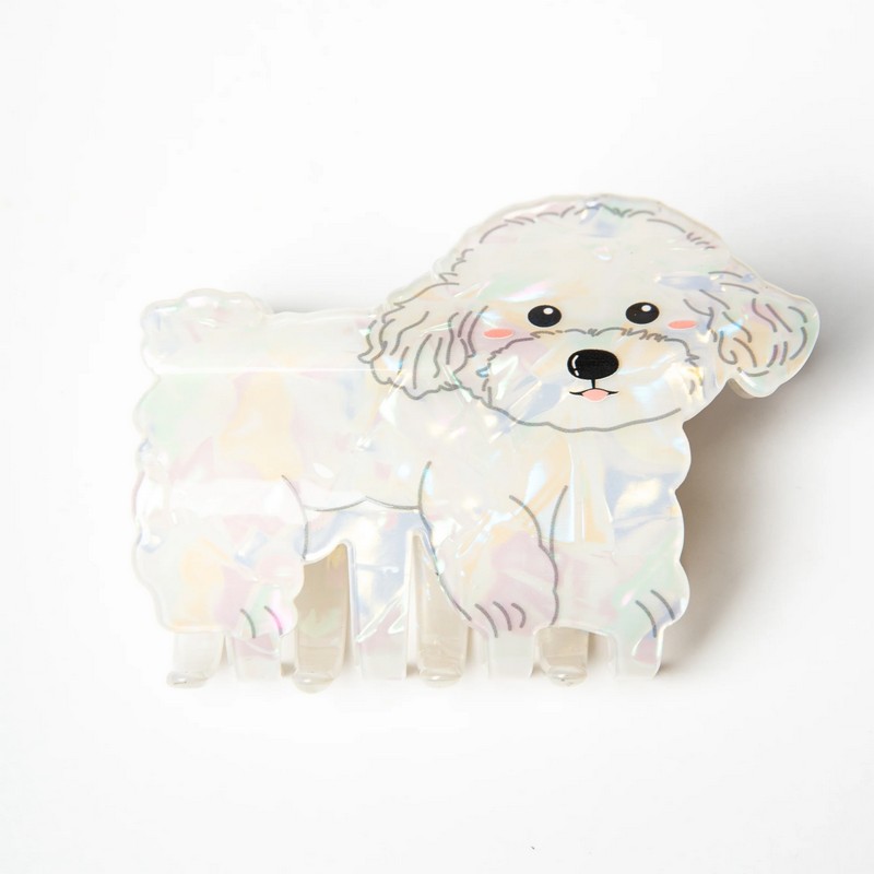 Fermacapelli a forma di cane maltese bianco, perfetto come idea regalo per donna