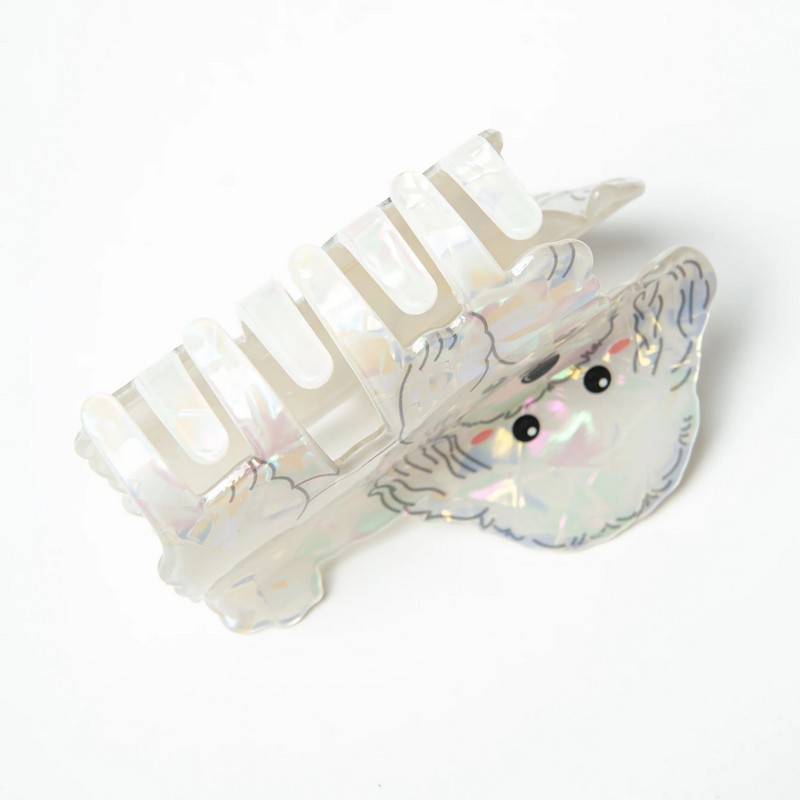 Fermacapelli a forma di cane maltese bianco, perfetto come idea regalo per donna